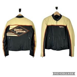 Harley Davidson Leather Biker Riding Racer Jacket in size Small